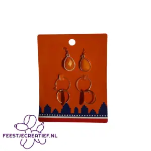 Oranje oorbellen 2st