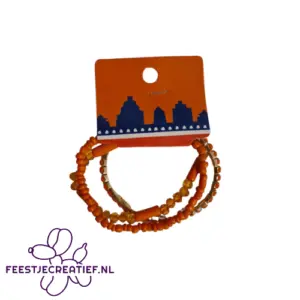 Vriendschapsarmband 50 jaar 4 Oranje Armband 3st.