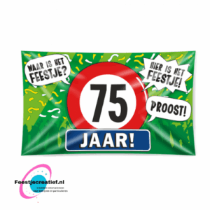 XXL gevelvlag "75 jaar!", 150x90cm