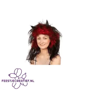 Pruik duivel met hoorntjes (vrouw)