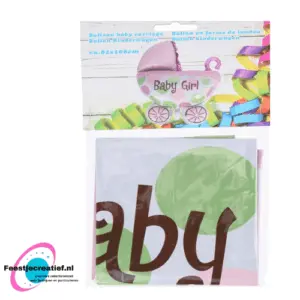 Folieballon baby kinderwagen roze