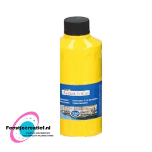 Tempera verf geel, 250ml