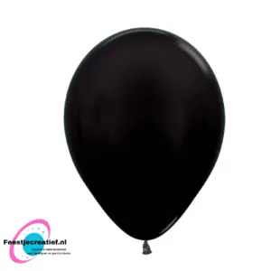 Latex ballonnen rond metallic black, 12inch - 50 stuks