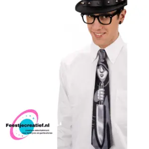 Halloween Stropdas Mes Polyester Grijs/zwart