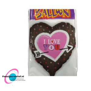 Folieballon hart "I love you", 45cm