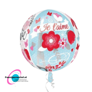 Bubble-ballon rond "Je t'aime", 40cm