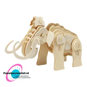 3D houten constructie set mammoet,19x8,5x11cm
