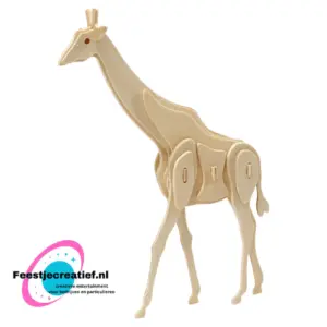 3D houten constructie set giraffe, 20x4.2x25cm