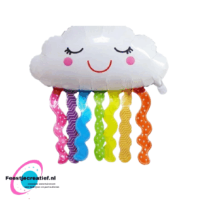 Folieballon XL regenboog wolk, 73x46cm