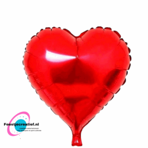 Folieballon basic hart rood, 45cm