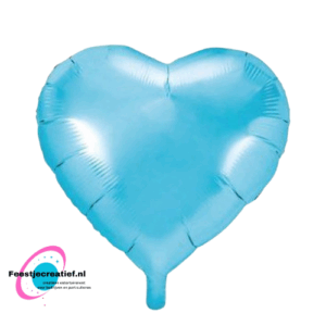 Folieballon basic hart lichtblauw, 45cm