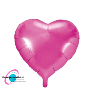 Folieballon basic hart roze-fucshia, 40cm
