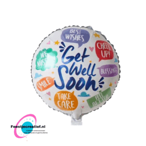 Folieballon beterschap "Get well soon", 45cm