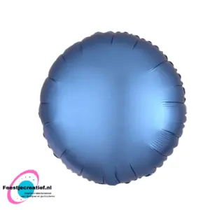 Folieballon basic rond metaal blauw, 40cm