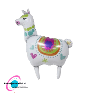Folieballon lama wit, 89x71cm