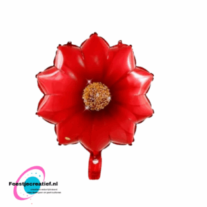 Folieballon bloem rood/roze, 40cm