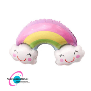 Folieballon regenboog smiley, 40cm