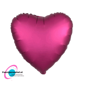 Folieballon basic hart bordeaux, 40cm