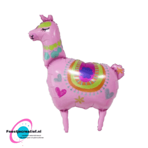 Folieballon lama roze, 89x71cm