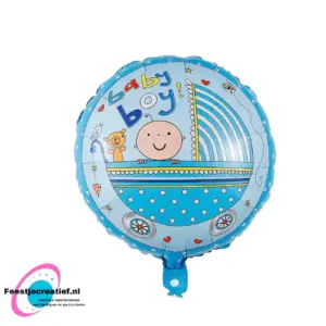 Folieballon geboorte jongen kinderwagen, 40cm