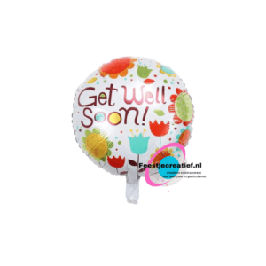 Folieballon beterschap "Get well soon!", 43cm
