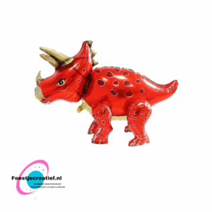 Folieballon dinosaurus triceratops rood, 54x91cm