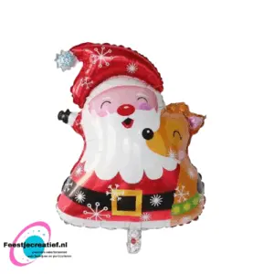 Folieballon Kerstman met rendier, 70x51cm