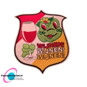 Strijkembleem/applicatie, carnaval wijnen, wijnen, wijnen - Oeteldonk
