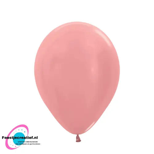 Latex ballonnen rond metallic rose gold, 12inch - 50 stuks 1 Latex ballonnen rond metallic rose gold, 12inch - 50 stuks