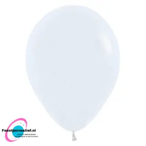 Latex Ballon Fashion Solid White 005, 12cm - 50 stuks