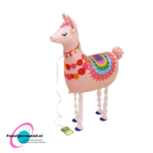 Wandelende ballon/airwalker lama roze, 80x72cm