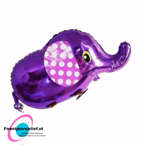 Wandelende ballon/airwalker olifant paars, 80x45cm
