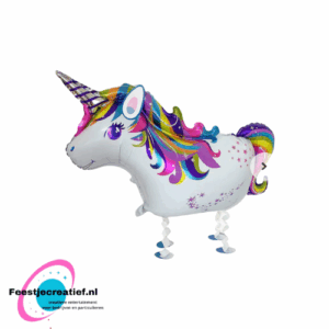 Wandelende ballon/airwalker unicorn/eenhoorn, 70x87cm