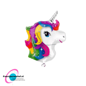 Folieballon XL unicorn/eenhoorn regenboog, 70cm
