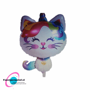 Folieballon XL unicorn/eenhoorn poes, 92x60cm