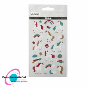 Glitterstickers eenhoorn/unicorn