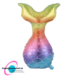 Folieballon XL zeemeerminnenstaart regenboog, 85x52cm
