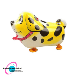Wandelende ballon/airwalker hond geel