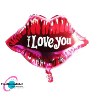 Folieballon kus "I Love You", 58x51cm