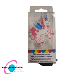 Verjaardagskaarsje unicorn/eenhoorn, 5x6cm