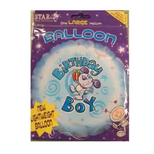 Folieballon Happy birthday boy hond blauw