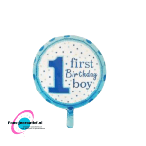 Folieballon Happy birthday boy hond blauw