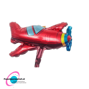 Folieballon vliegtuig rood