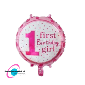 Folieballon Happy first birthday girl