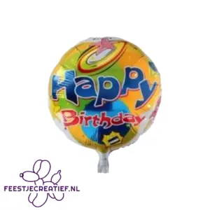 Folieballon- regenboog "happy b-day" 4 Folieballon Happy birthday
