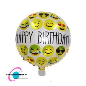 Folieballon Happy birthday smiley