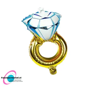 Folieballon ring goud-blauw, 43cm