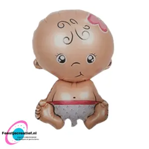 Folieballon geboorte meisje baby, 40x26cm