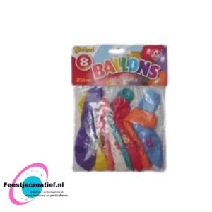 Latex ballonnen 8 jaar, 30cm - 8 stuks