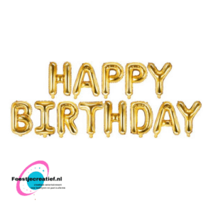 Folieballonnen letters "Happy birthday" goud